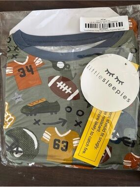 Little Sleepies Touchdown Time 3t New 2 Piece Pajama Set Football Bamboo
